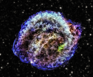 The remains of a stellar explosion that appear in Earth's sky in 1604.